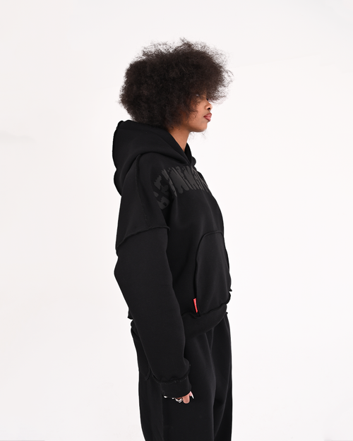 BLACK RAW FORM | (hoodie + pants)