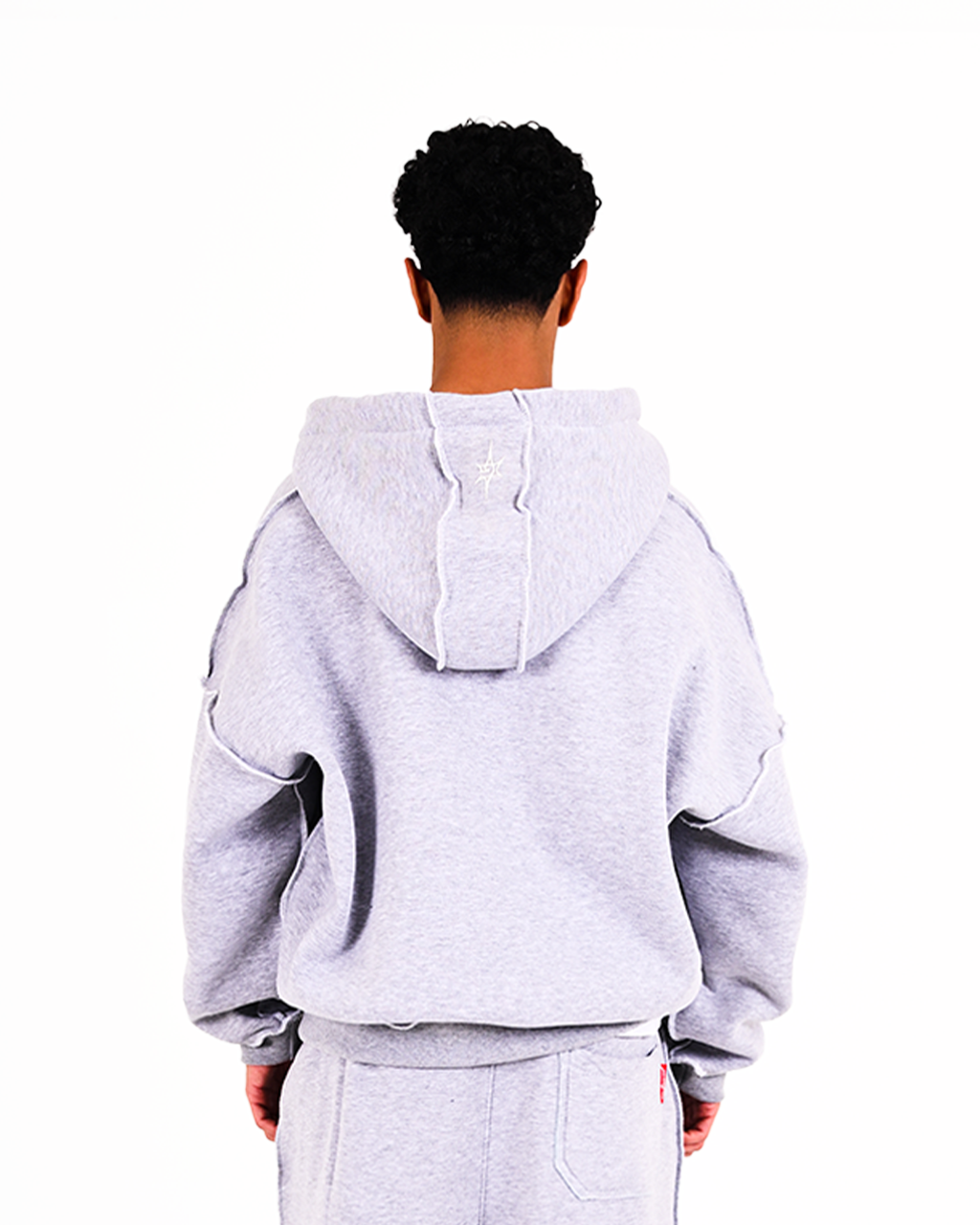 GREY RAW ZIP-UP
