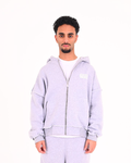 GREY RAW ZIP-UP